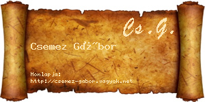 Csemez Gábor névjegykártya